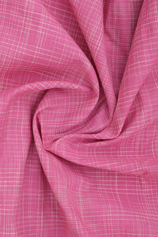 Regular Collar Checks Design Pink Cotton Shirt