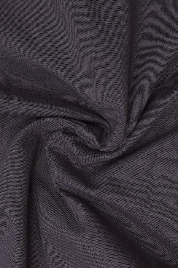 Regular Collar Greyish Brown Cotton Shirt With Dhoti Set
