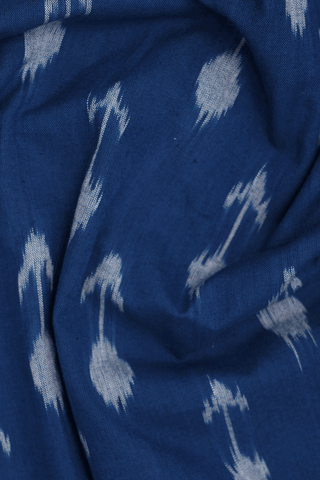 Regular Collar Ikat Design Capri Blue Cotton Shirt