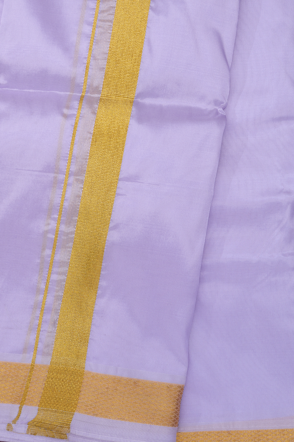 Regular Collar Lavender Art Silk Shirt With Dhoti Set