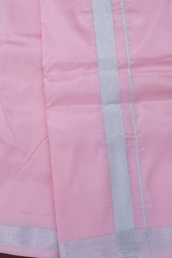 Regular Collar Pink Art Silk Shirt With Dhoti Set