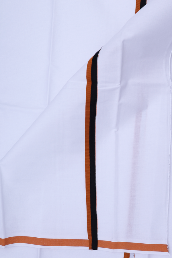 Regular Collar Plain Black Cotton Shirt With Dhoti Set