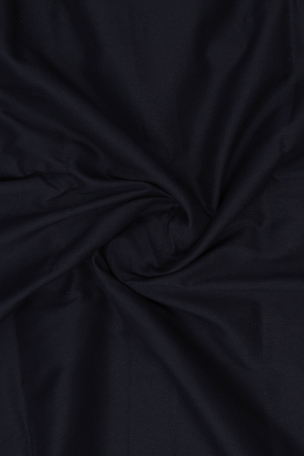 Regular Collar Plain Black Cotton Shirt With Dhoti Set