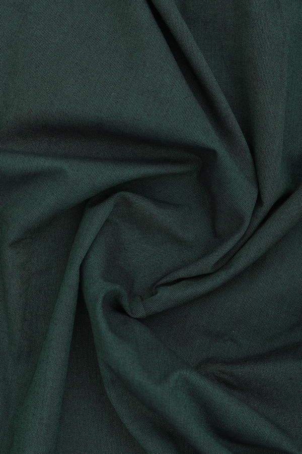 Regular Collar Plain Forest Green Cotton Shirt