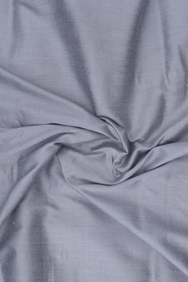 Regular Collar Plain Grey Cotton Shirt With Dhoti Set