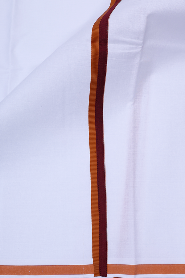 Regular Collar Plain Maroon Cotton Shirt With Dhoti Set