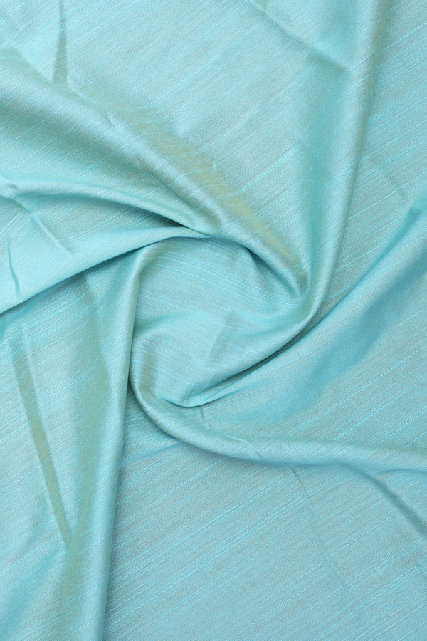 Regular Collar Plain Turkish Blue Raw Silk Shirt