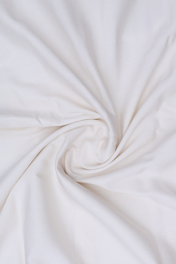 Regular Collar Plain White Cotton Shirt With Dhoti Set