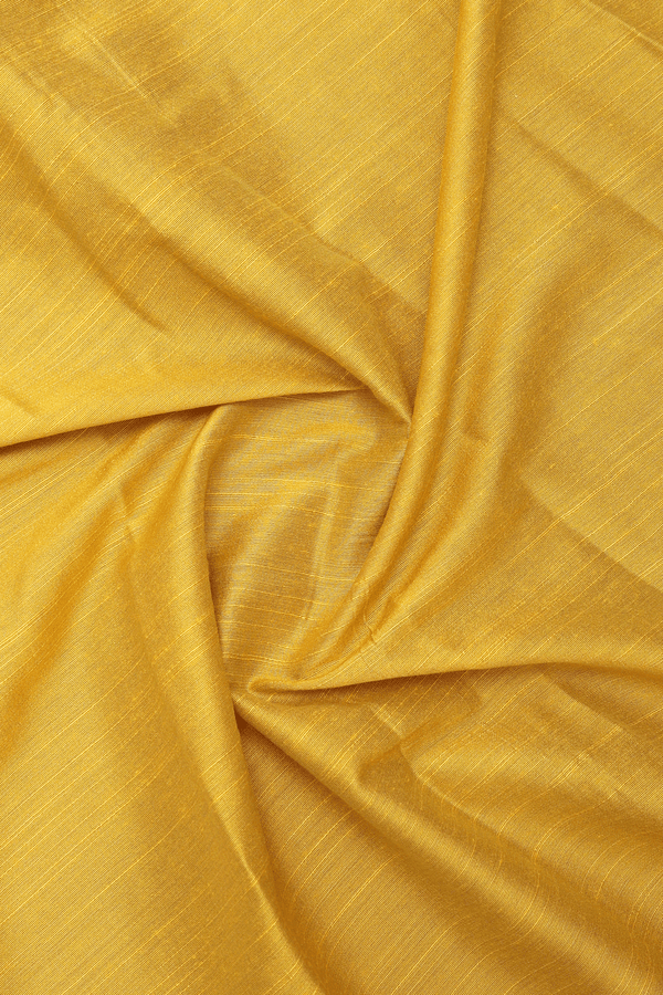 Regular Collar Plain Yellow Raw Silk Shirt