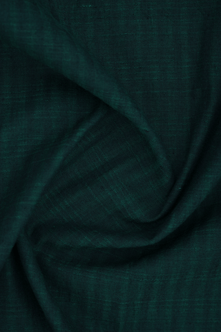 Regular Collar Self Stripes Dark Green Cotton Shirt
