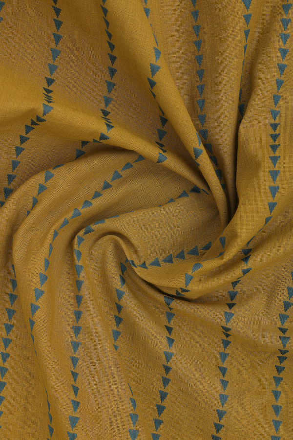 Regular Collar Stripes Design Golden Brown Cotton Shirt