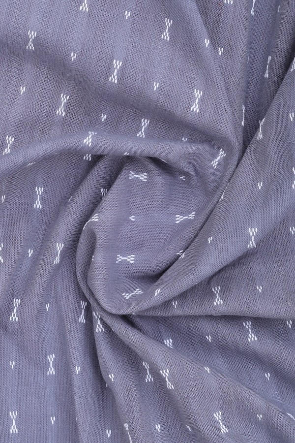 Regular Collar Threadwork Buttis Grey Cotton Shirt