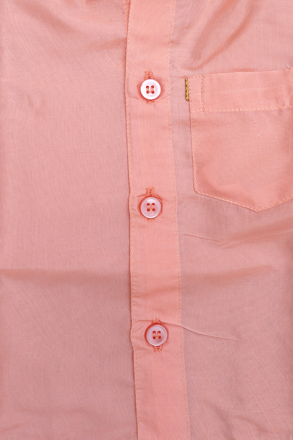 Regular Collar Tulip Pink Art Silk Shirt With Velcro Dhoti Set