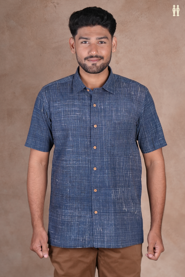 Regular Blue Cotton Shirt