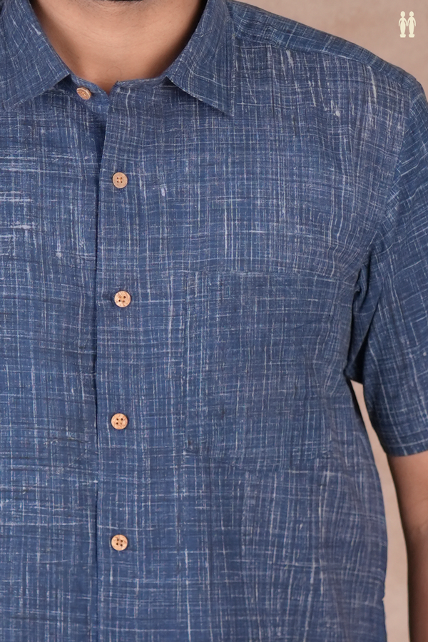 Regular Blue Cotton Shirt