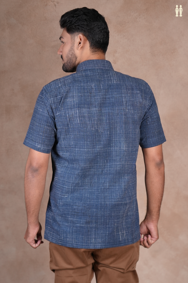 Regular Blue Cotton Shirt