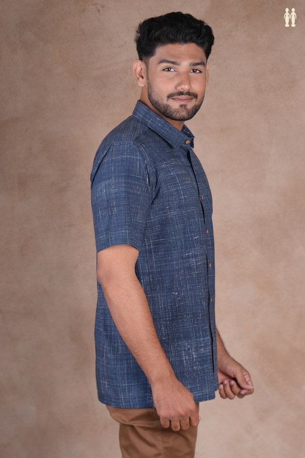 Regular Blue Cotton Shirt