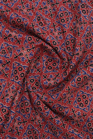 Round Neck Allover Design Rust Red Cotton Feeding Long Kurta