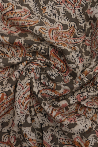 Round Neck Cardamom Green Kalamkari Cotton Short Top