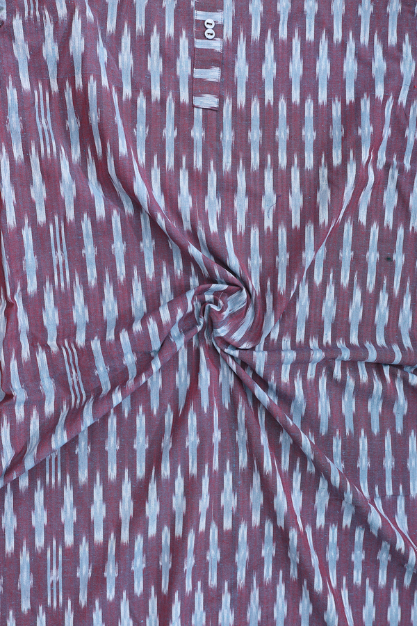 Round Neck Printed Design Blue And Mulberry Cotton Nightie