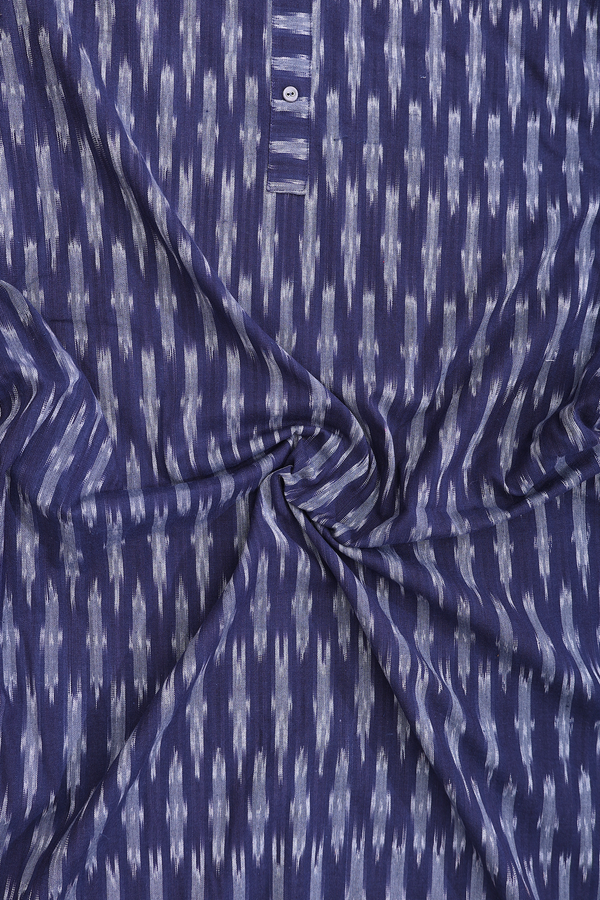 Round Neck Printed Design Navy Blue Ikat Cotton Nightie