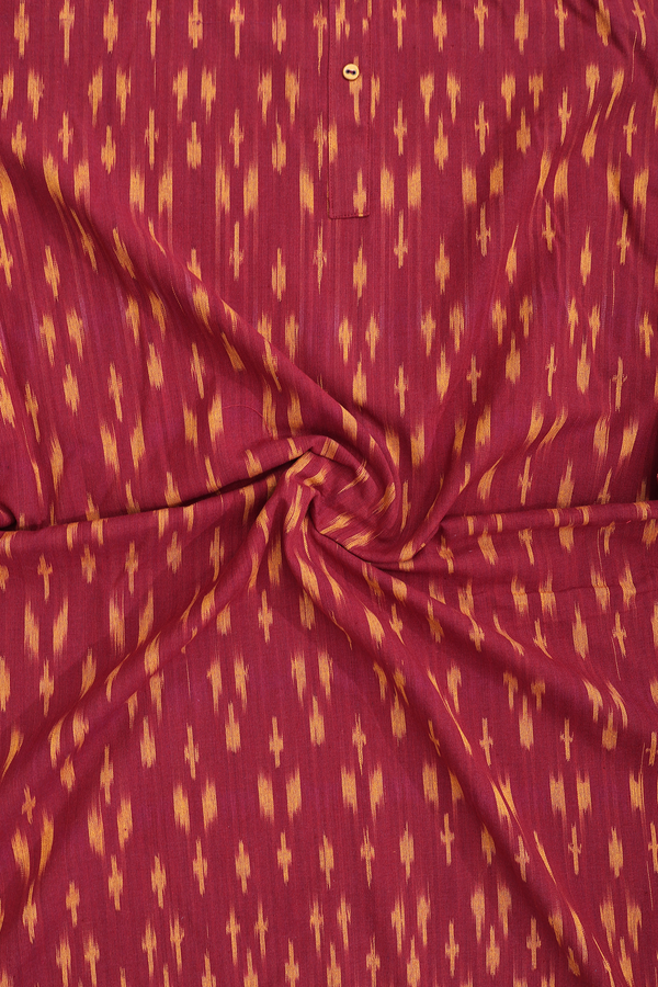 Round Neck Printed Design Red Ikat Cotton Nightie