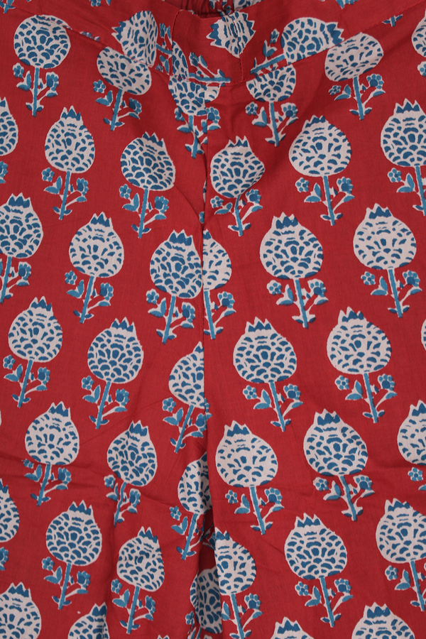 Round Neck Printed Design Yellow Cotton Salwar Set