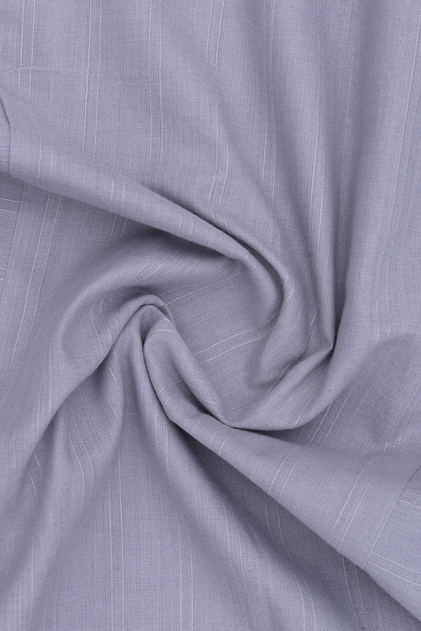 Round Neck Stripes Design Grey Cotton Long Kurta