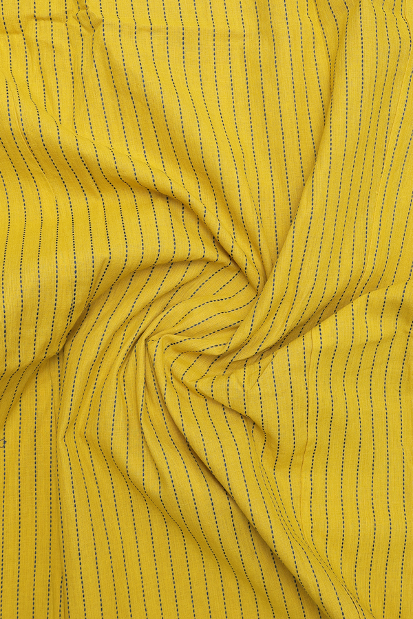 Round Neck Stripes Design Yellow Dobby Cotton Long Kurta