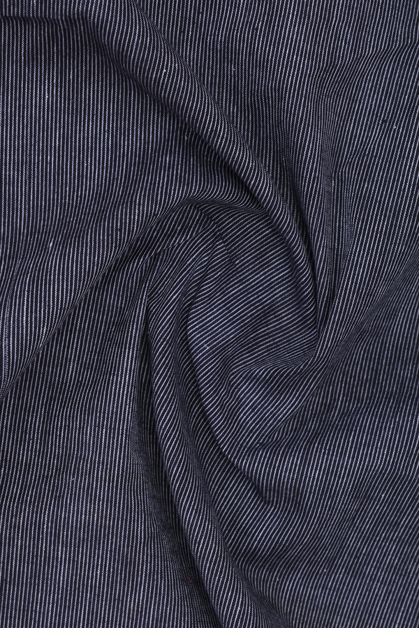 Round Neck Threadwork Design Grey And Black Cotton Long Kurta