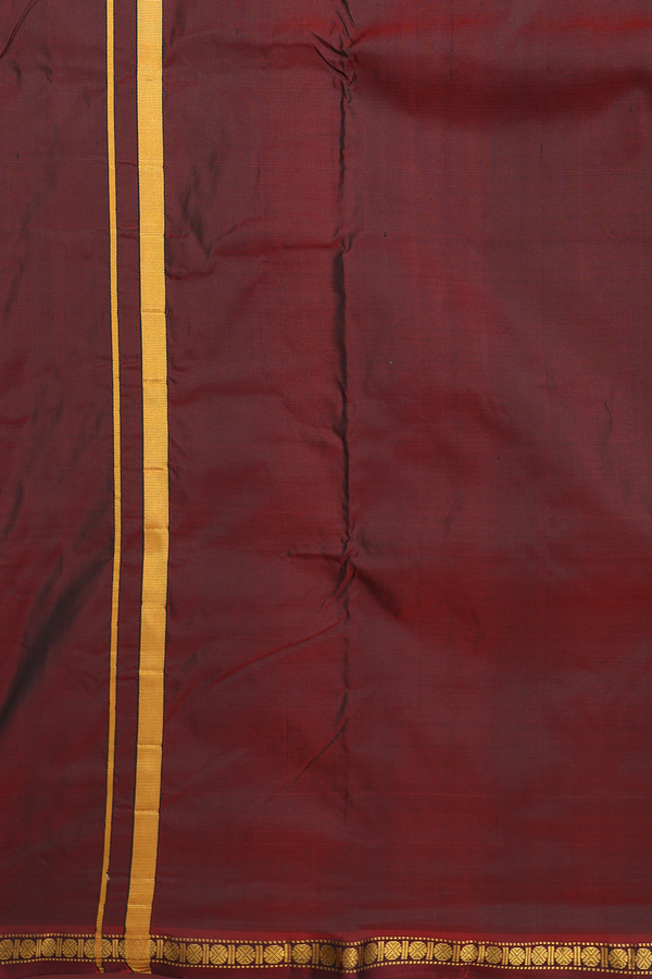 Rudraksh Border Manthulir Silk Dhoti With Angavastram Set