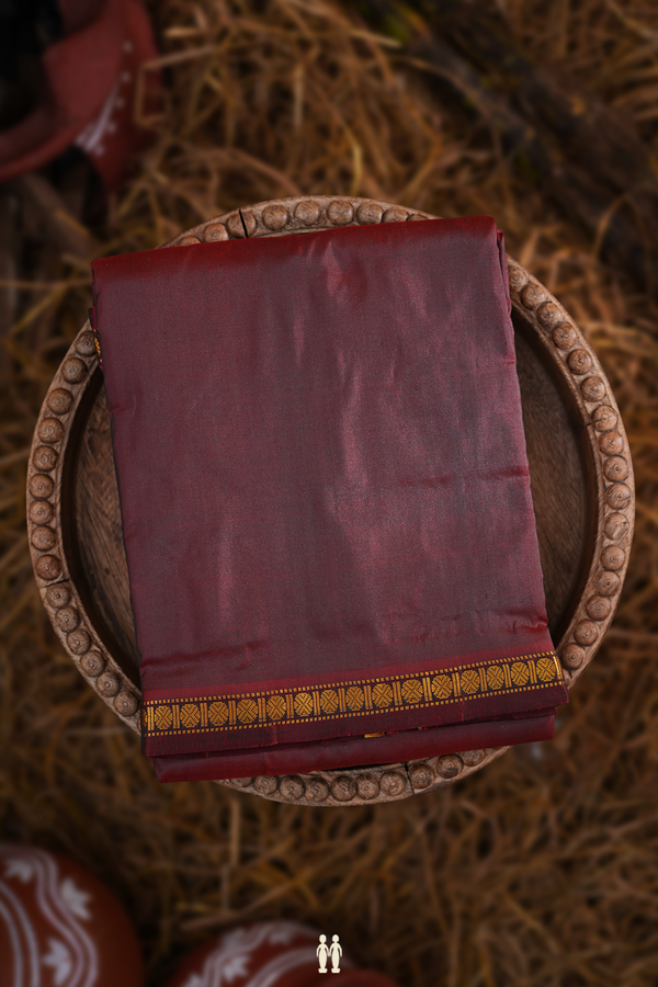 Rudraksh Border Manthulir Silk Dhoti With Angavastram Set
