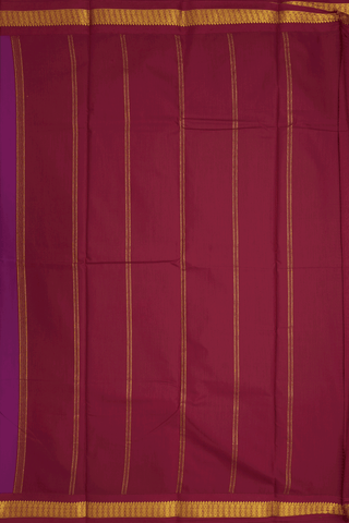 Rudraksh Border Plain Purple Rose Apoorva Cotton Saree