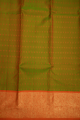 Rudraksh Buttas Dual Tone Kanchipuram Silk Saree