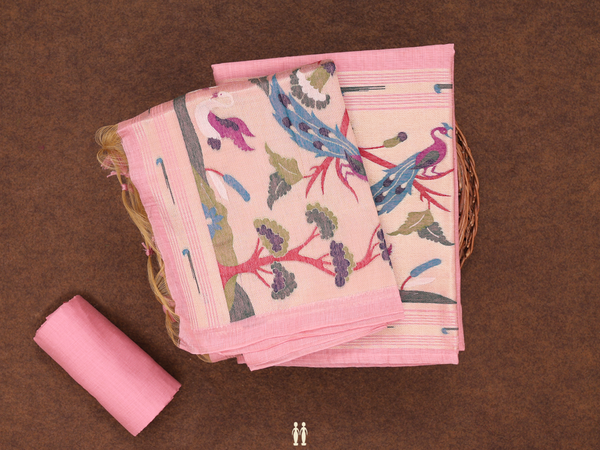 Rudraksh Buttas Pink Cotton Unstitched Salwar Material