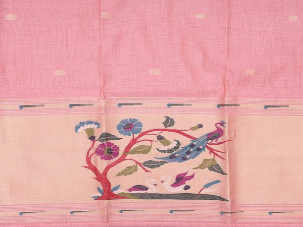 Rudraksh Buttas Pink Cotton Unstitched Salwar Material