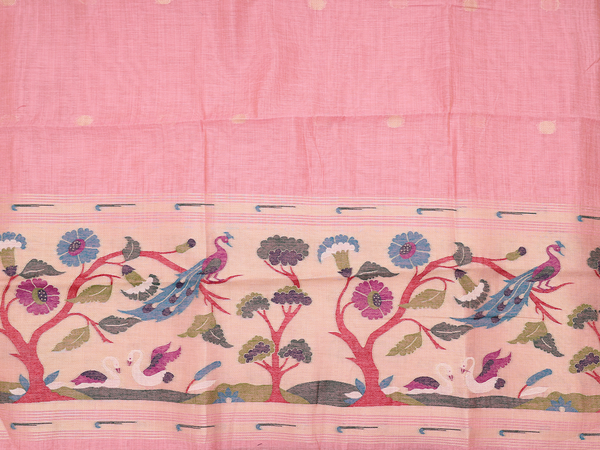 Rudraksh Buttas Pink Cotton Unstitched Salwar Material