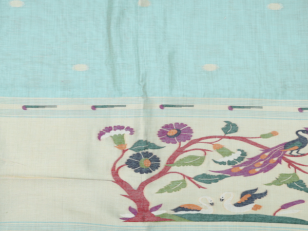 Rudraksh Buttas Turkish Blue Cotton Unstitched Salwar Material