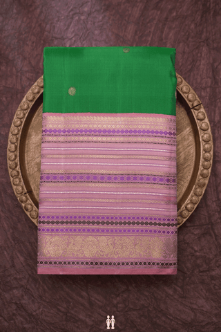 Rudraksh Buttis Emerald Green Kanchipuram Silk Saree
