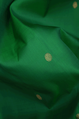 Rudraksh Buttis Emerald Green Kanchipuram Silk Saree