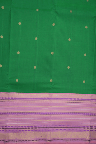 Rudraksh Buttis Emerald Green Kanchipuram Silk Saree