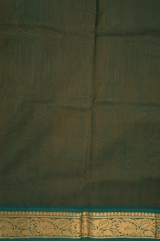 Rudraksh Motifs Ochre Orange Traditional Silk Cotton Saree