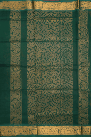Rudraksh Motifs Ochre Orange Traditional Silk Cotton Saree