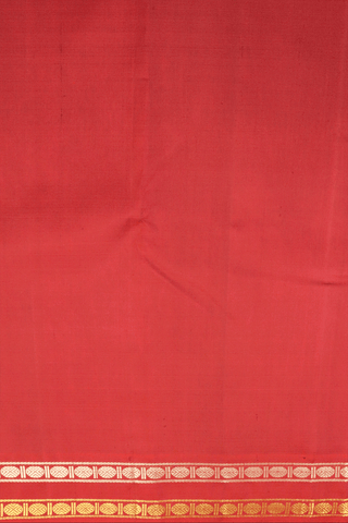 Rudraksh Zari Border Plain Cherry Red Kanchipuram Silk Saree