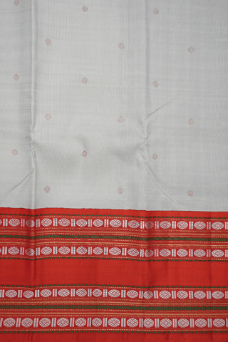 Rudraksh Zari Buttis Green Beige Kanchipuram Silk Saree