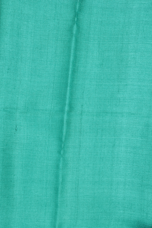 Tussar Silk Saree In Aqua Green With Printed Design