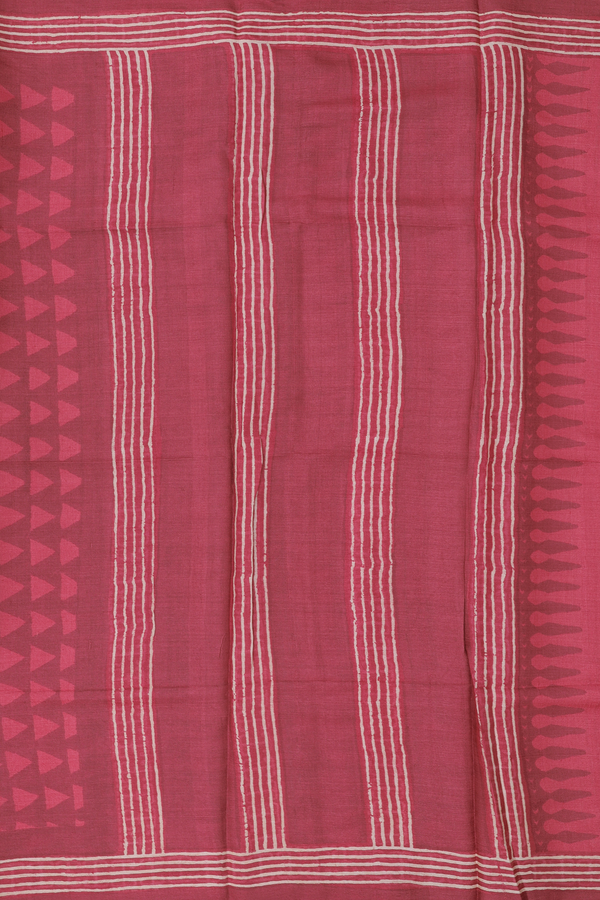 Tussar Silk Saree In Red With Printed Design