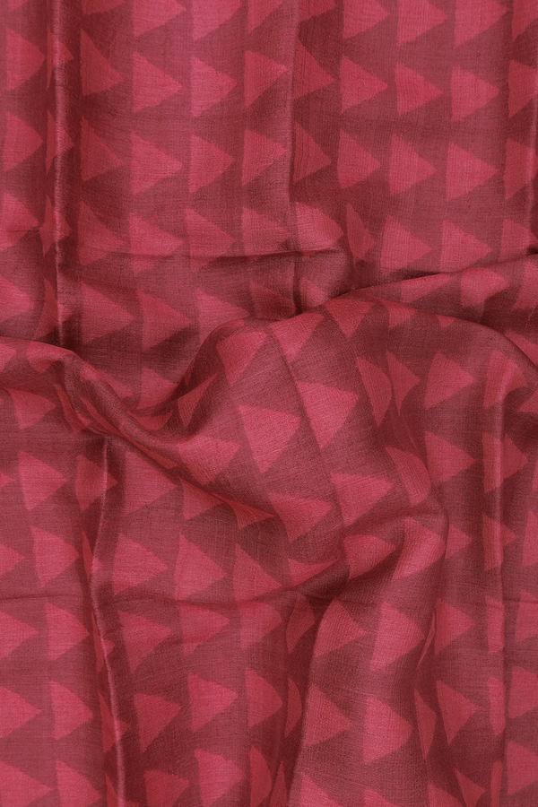 Tussar Silk Saree In Red With Printed Design