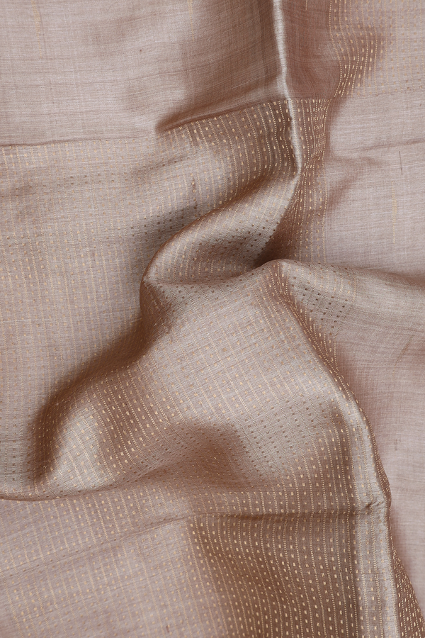 Tussar Silk Saree In Brown With Malli Moggu Buttas