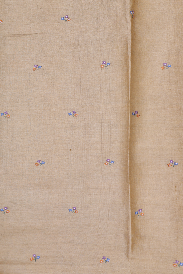 Tussar Silk Saree In Multicolor With Stripes Design